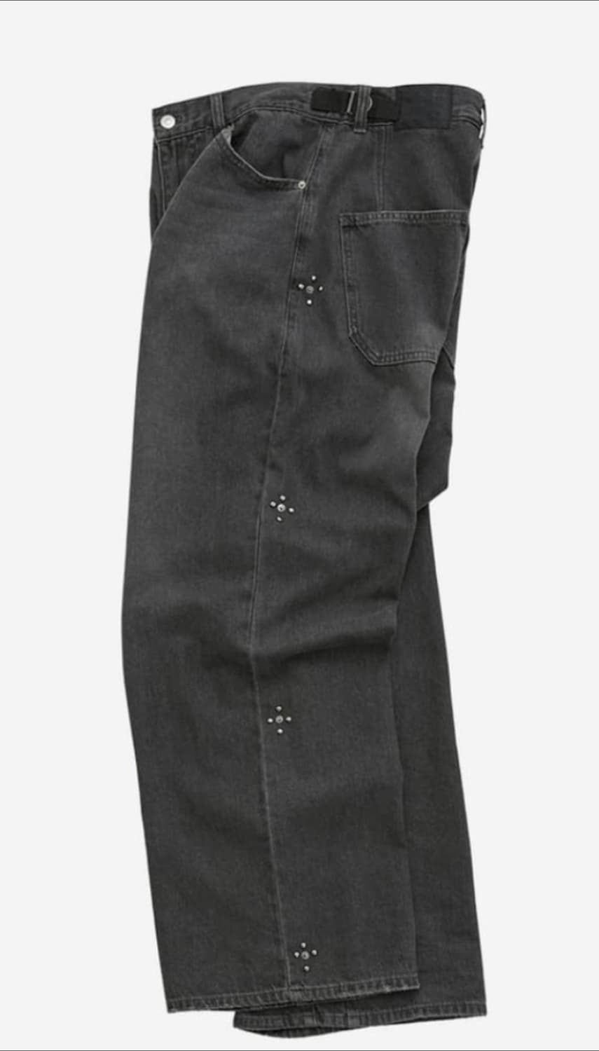 폴리테루 고시마 리벳 데님 워시드 블랙 사이즈3 새상품 상품이미지1