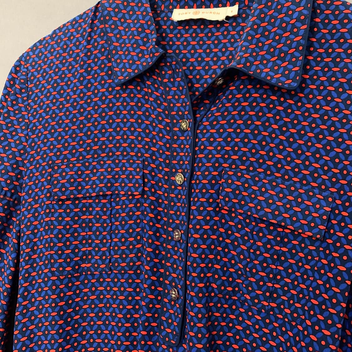 4 토리버치 실크 패턴 벨티드 미디 원피스 상품이미지4