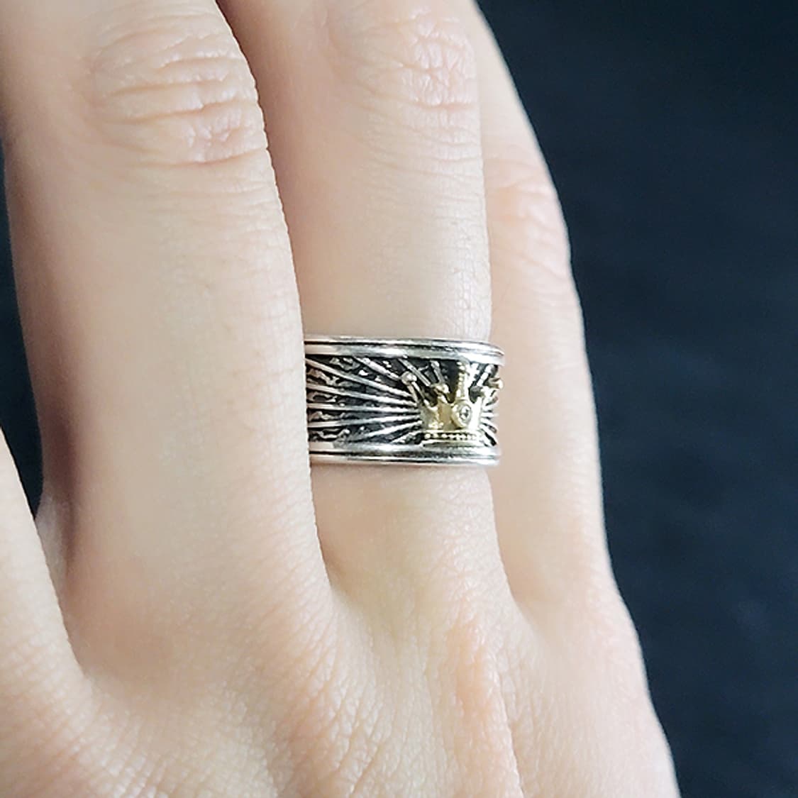 Nikke 실버 남자 엔틱 빈티지 명품 황금 승리 왕관 반지 상품이미지6