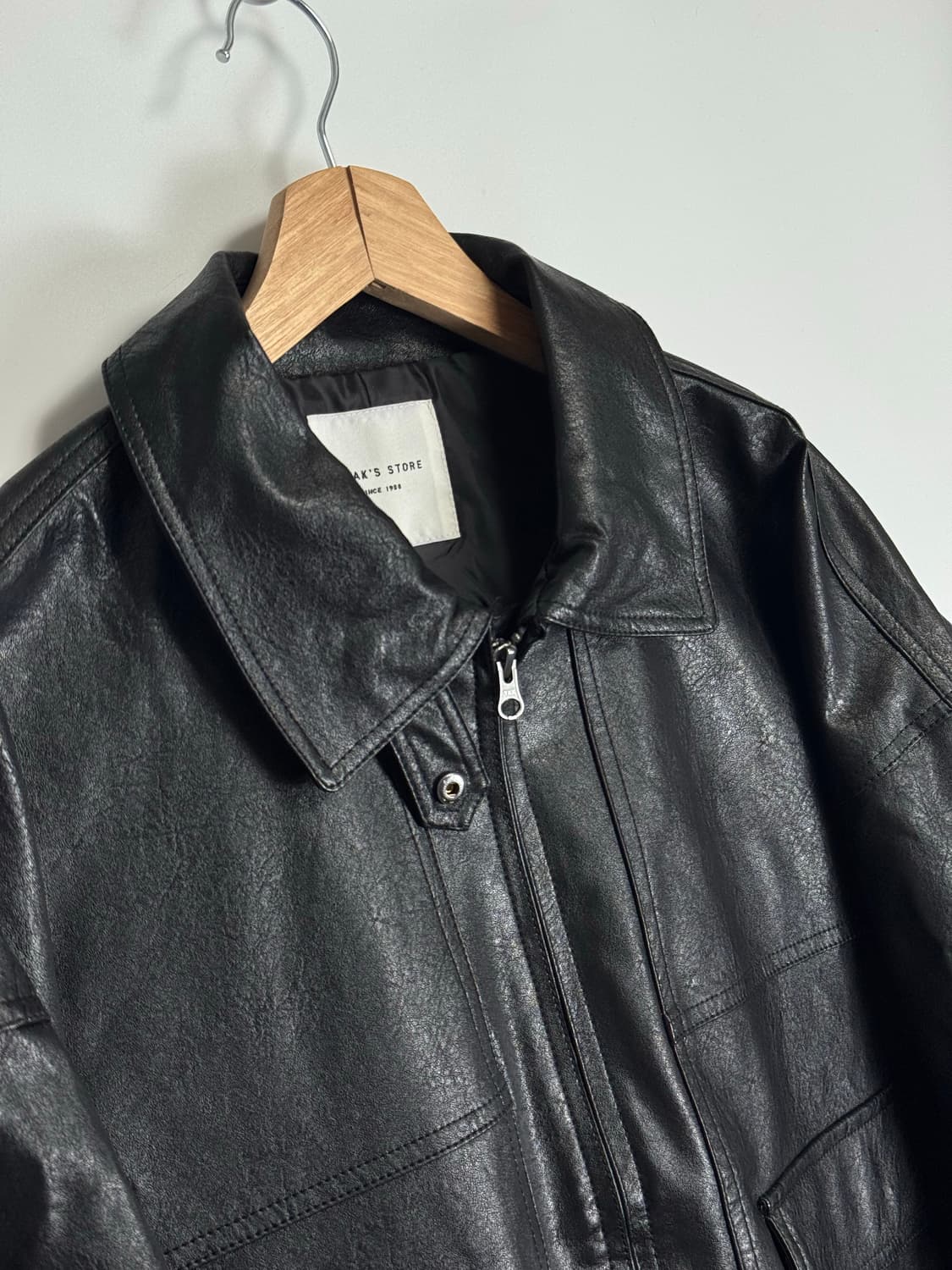 프릭스스토어 빅실루엣 리사이클 레더 자켓 블루종 Free 상품이미지4