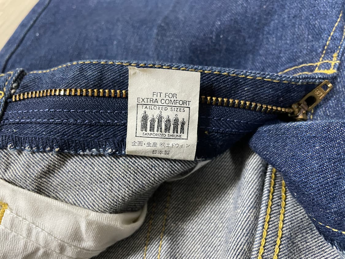 29~30) 90's Lee X 에드윈 201 진청 데님팬츠(일본제) 상품이미지4