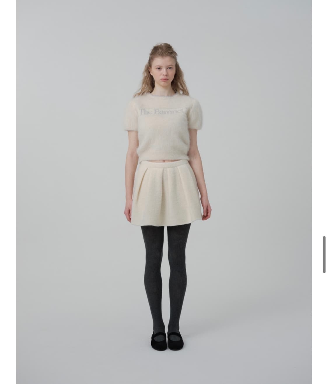 더바넷 Fae 핸드메이드 울 미니 스커트 아이보리 상품이미지1