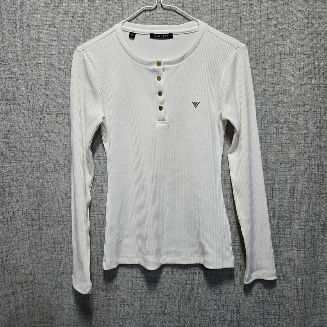 게스 흰색 골지 긴팔티  상품이미지1