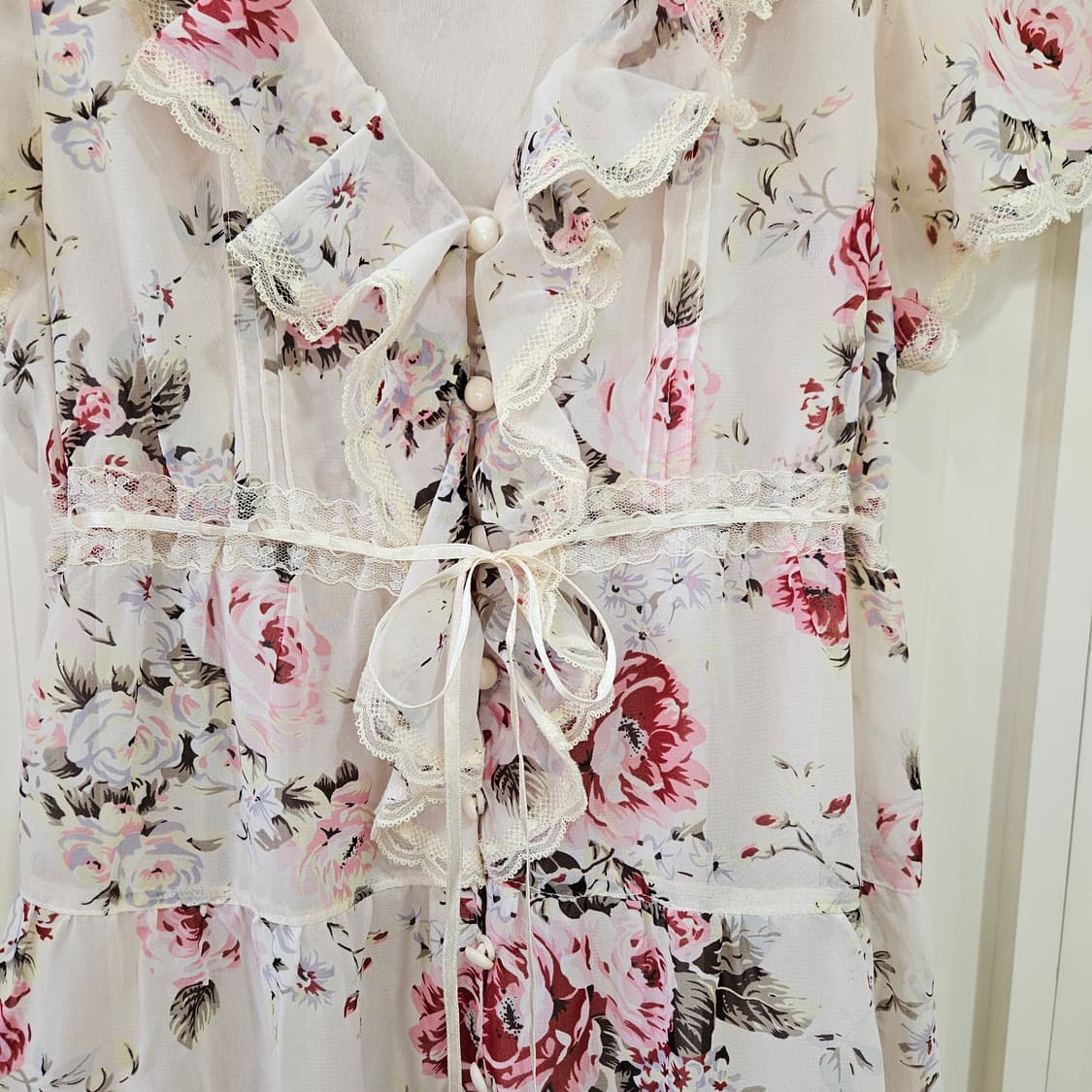 로즈 플라워 쉬폰 원피스 상품이미지3