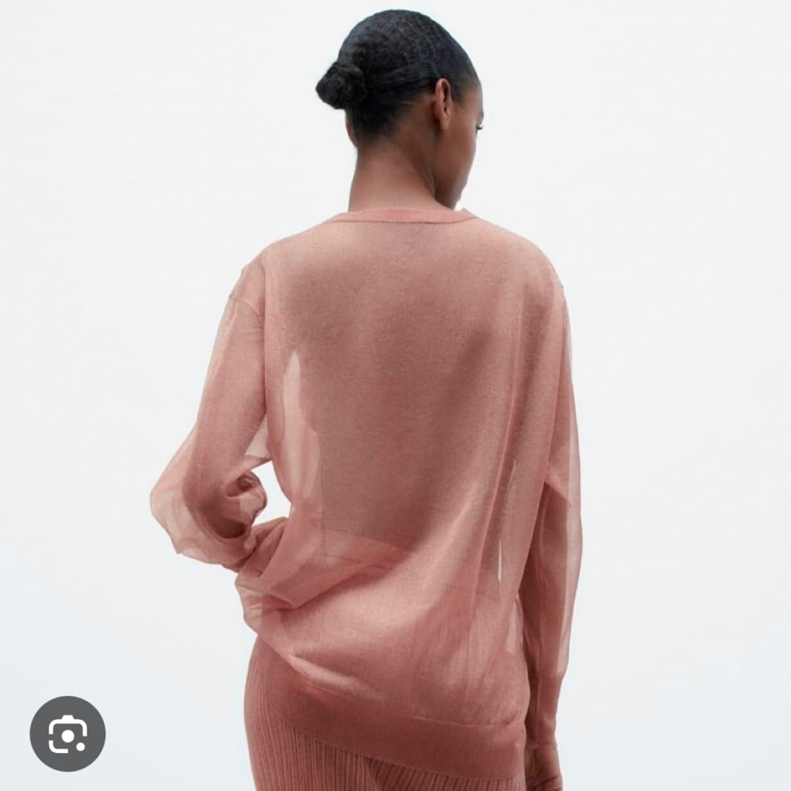 (새상품) ZARA 자라 글리터 시스루 맨투맨 로즈핑크컬러 L 상품이미지2