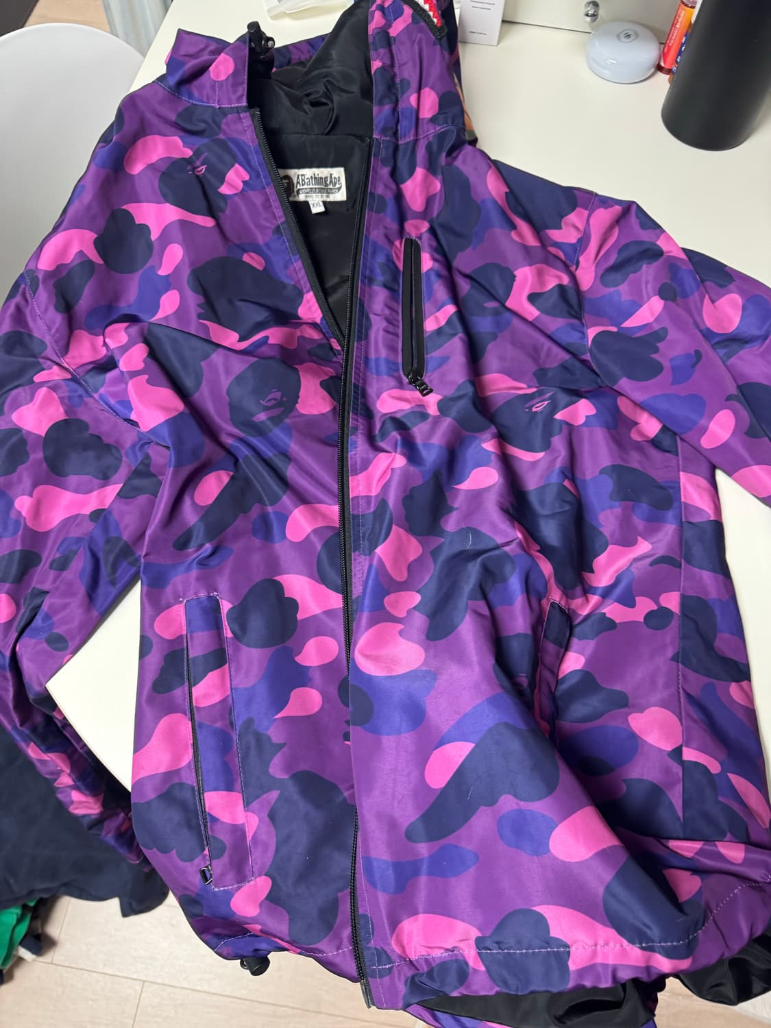 베이프 BAPE 컬러 카모 WGM 샤크 후디 재킷 퍼플 XXL 상품이미지1