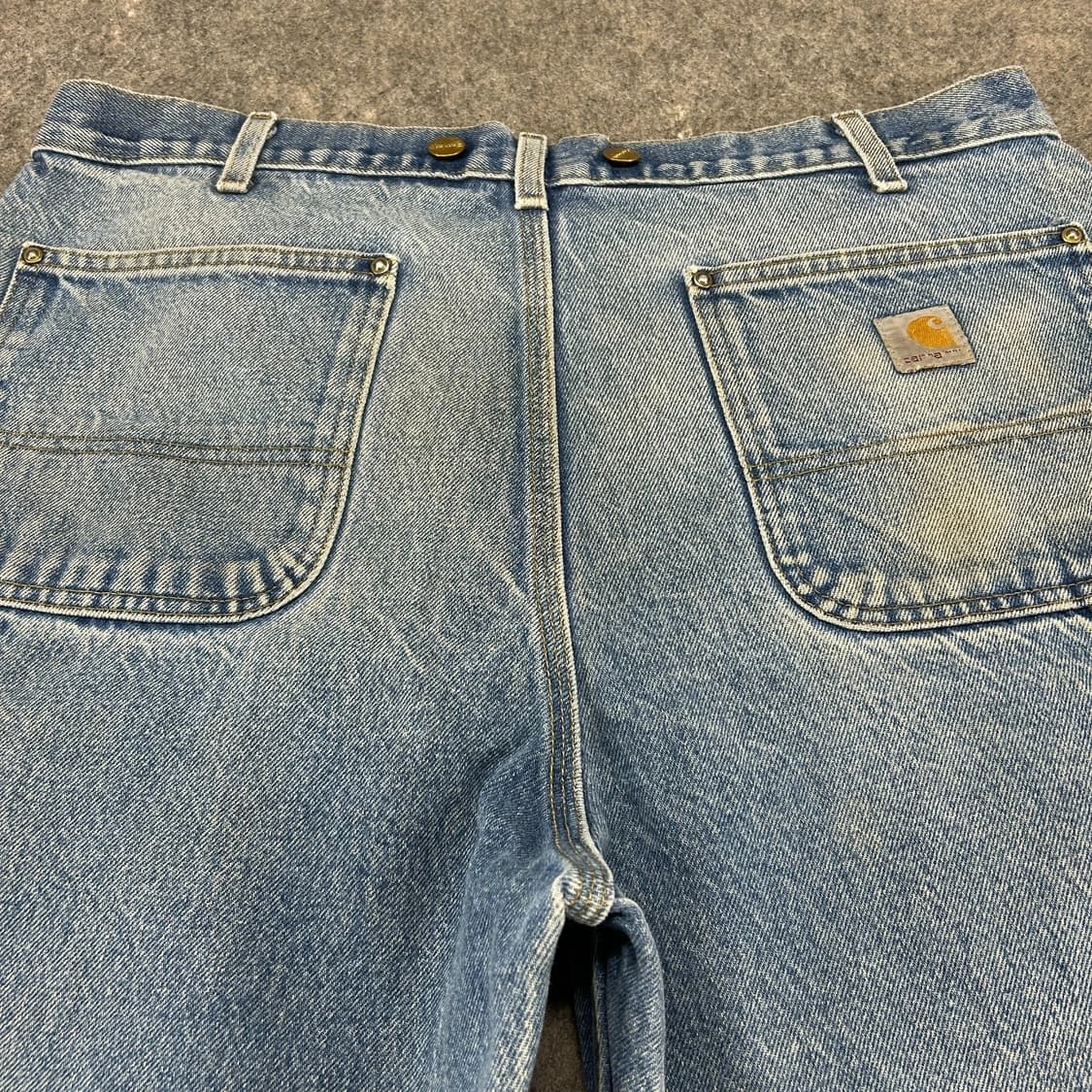 칼하트 데님 더블니 로거 팬츠 중청 루즈 오리지널 핏 상품이미지5