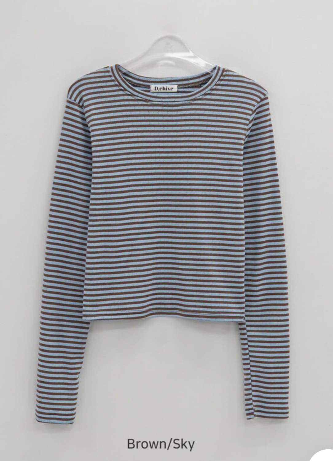 데일리쥬- 원더스 아일렛 스트라이프 티셔츠(브라운스카이) 상품이미지1