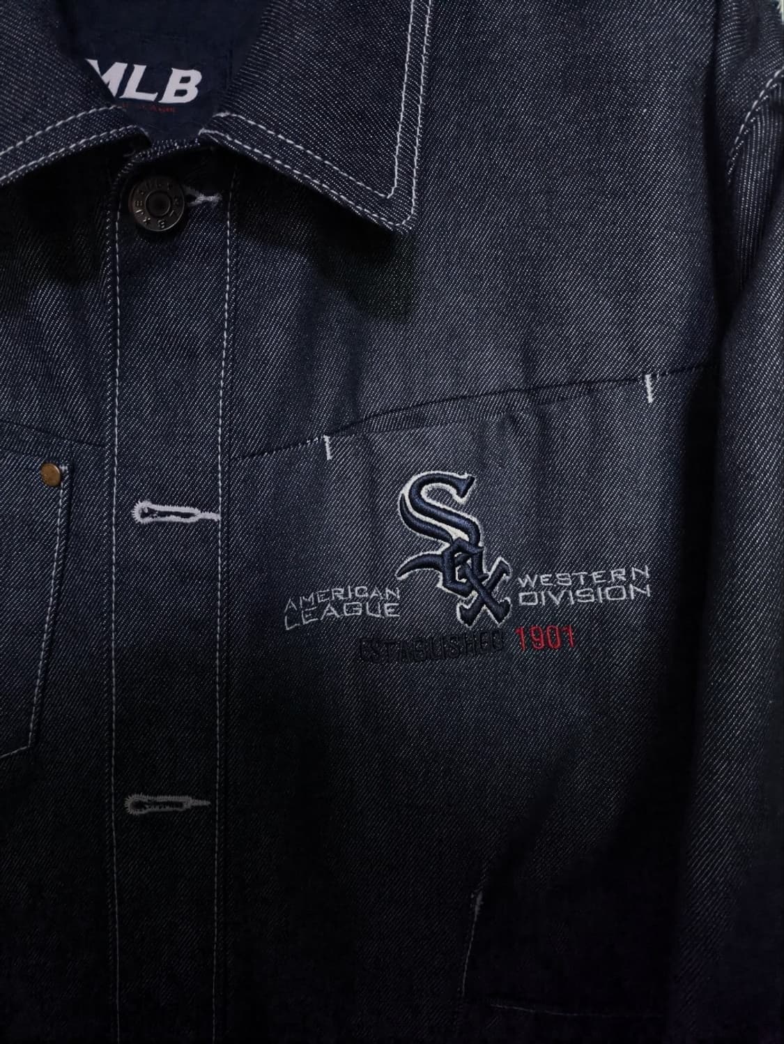 105 00's MLB 엠엘비 시카고 화이트삭스 데님자켓 상품이미지3