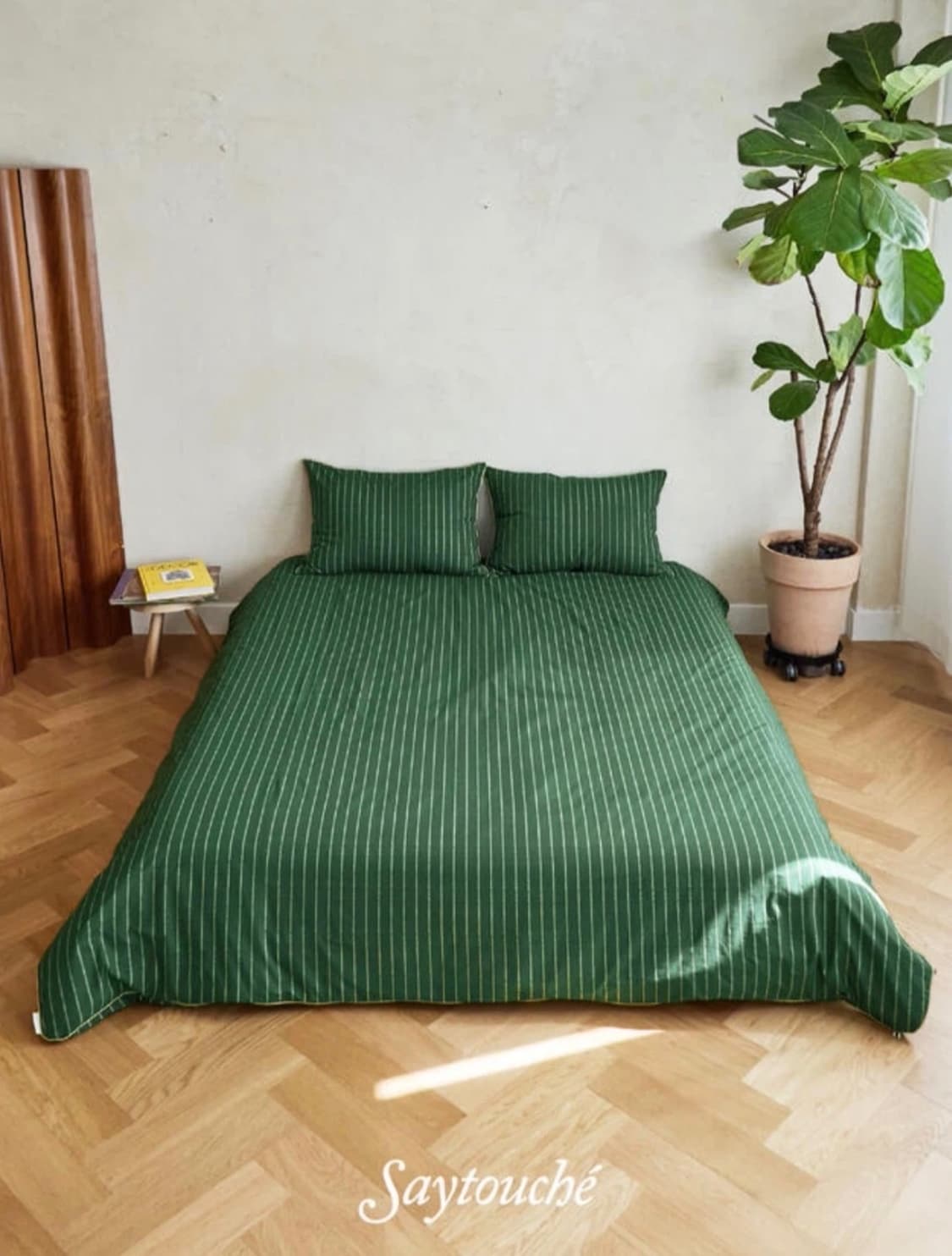 Saytouche 세이투셰 그린 스트라이프 이불커버 S 상품이미지1