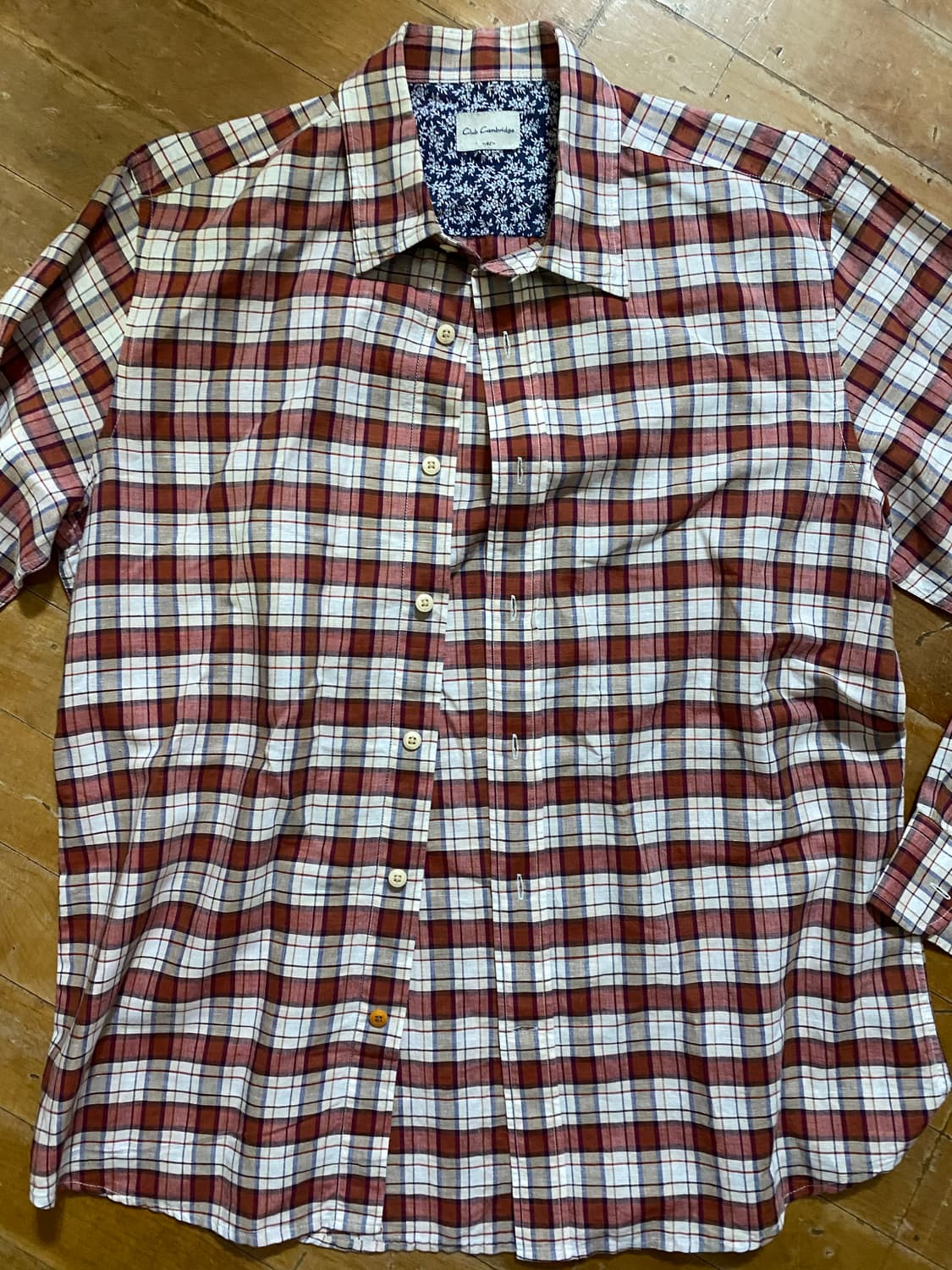 (미착용) 코오롱 클럽 캠브리지 긴팔 여름 체크 남방 105 상품이미지1