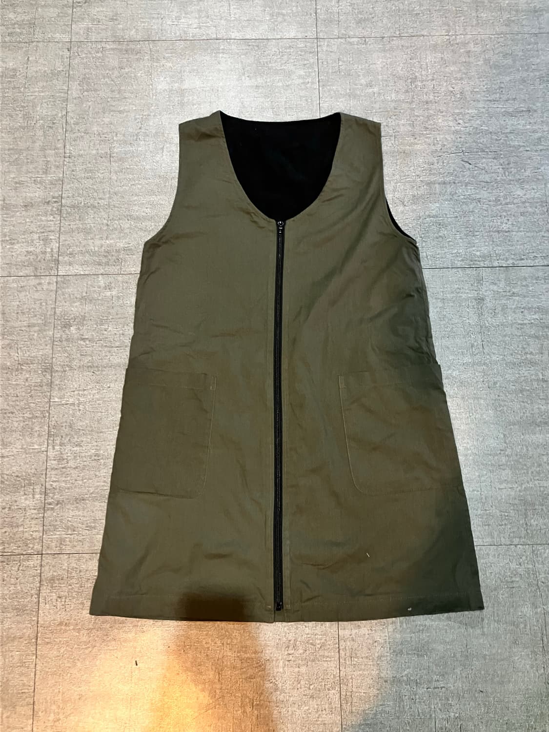 일본빈티지 kaashi 하구미모리걸 아메카지 슬립레이어드원피스 카키 상품이미지1