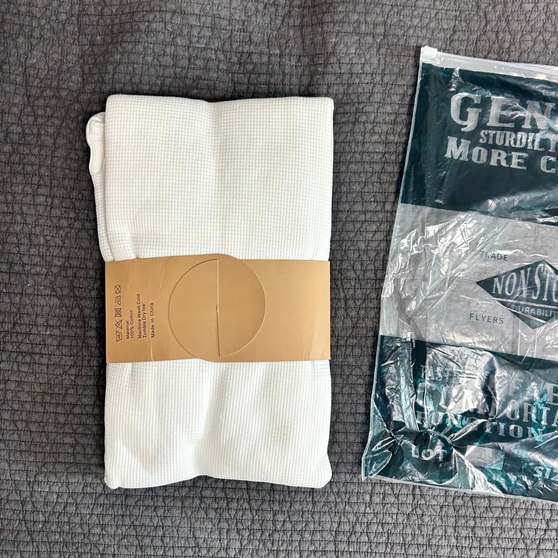 [새상품] 브론슨 와플 코튼 긴팔티 화이트 2XL 상품이미지2