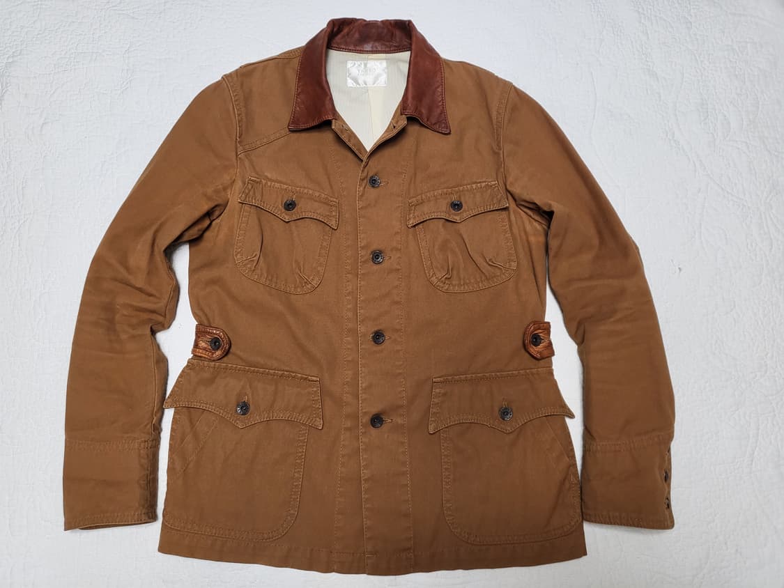 타케오 키쿠치 레더 카라 헌팅 자켓 상품이미지1