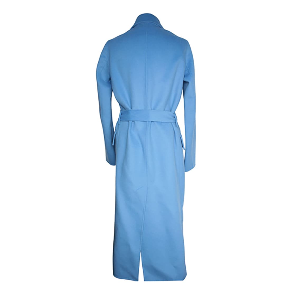 마쥬 블루 울 혼방 벨티드 롱코트 44 상품이미지2