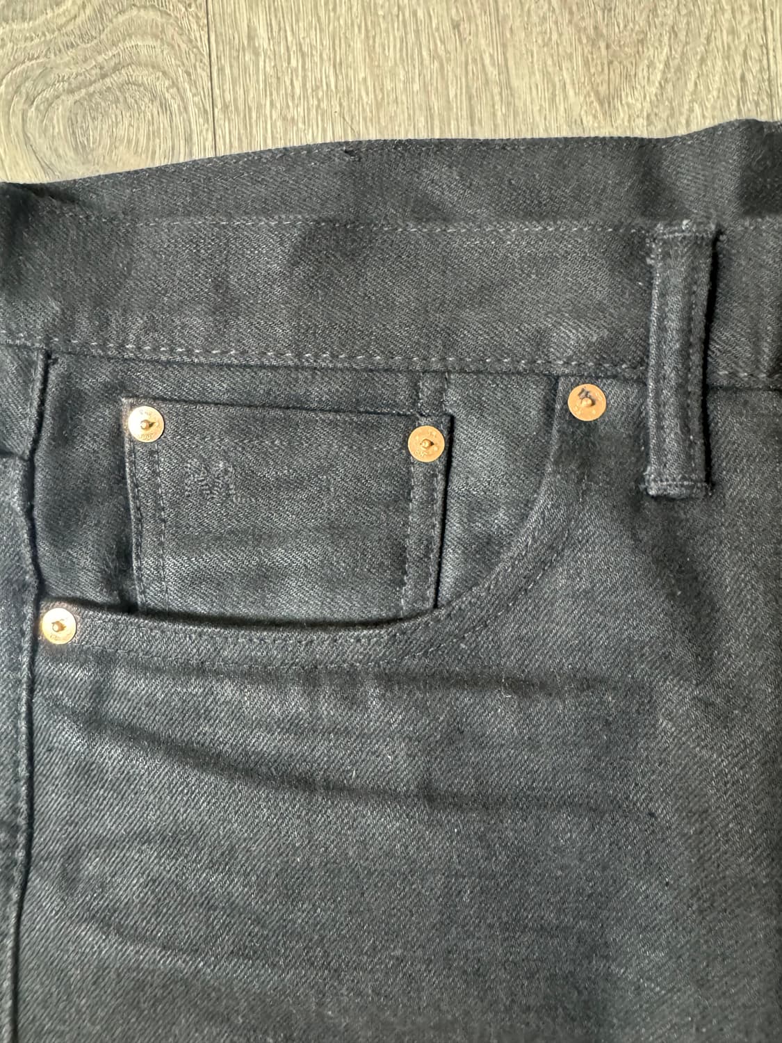 32/32 더블알엘 빈티지5포켓 블랙온블랙 데님 상품이미지2