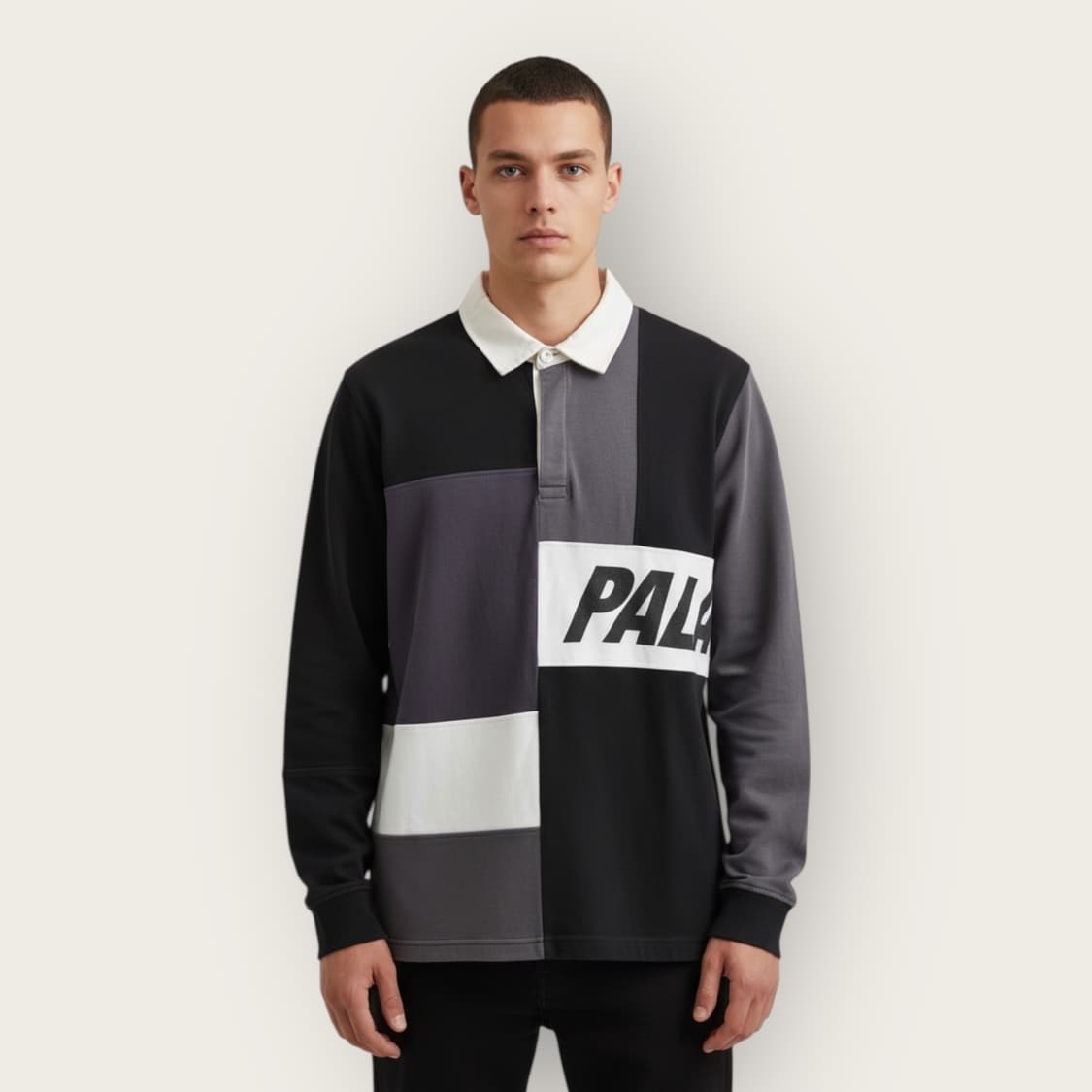 L/ 팔라스 패치워크 럭비 PK 반팔 상품이미지1