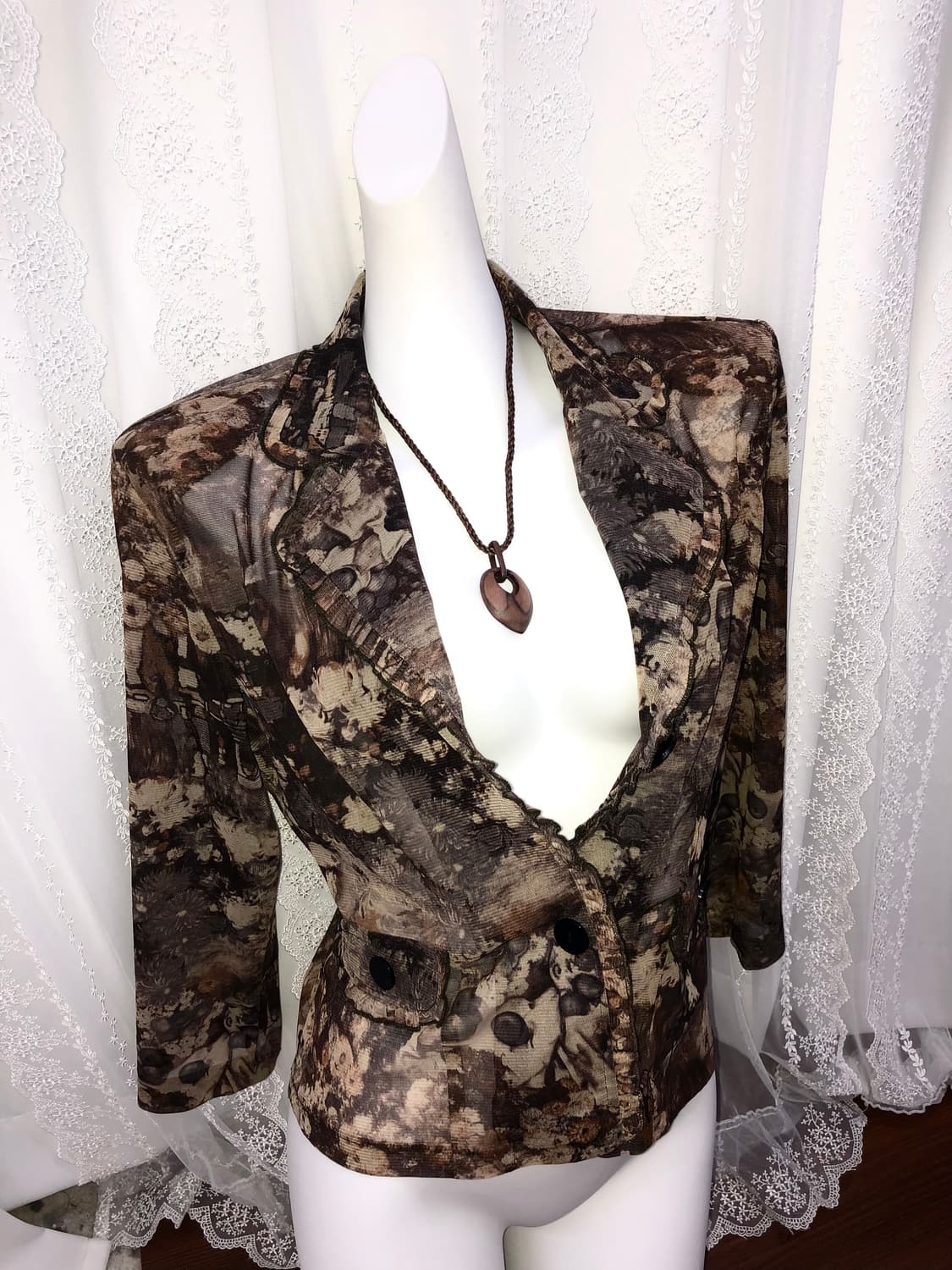 wood leaf necklace 상품이미지2