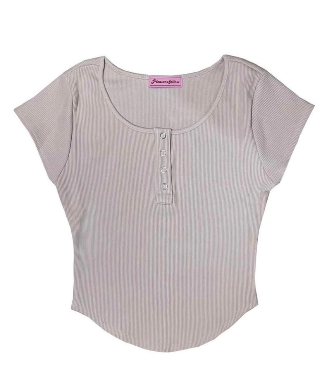 Pleasenofollow Jenny snap top Baby pink 상품이미지1