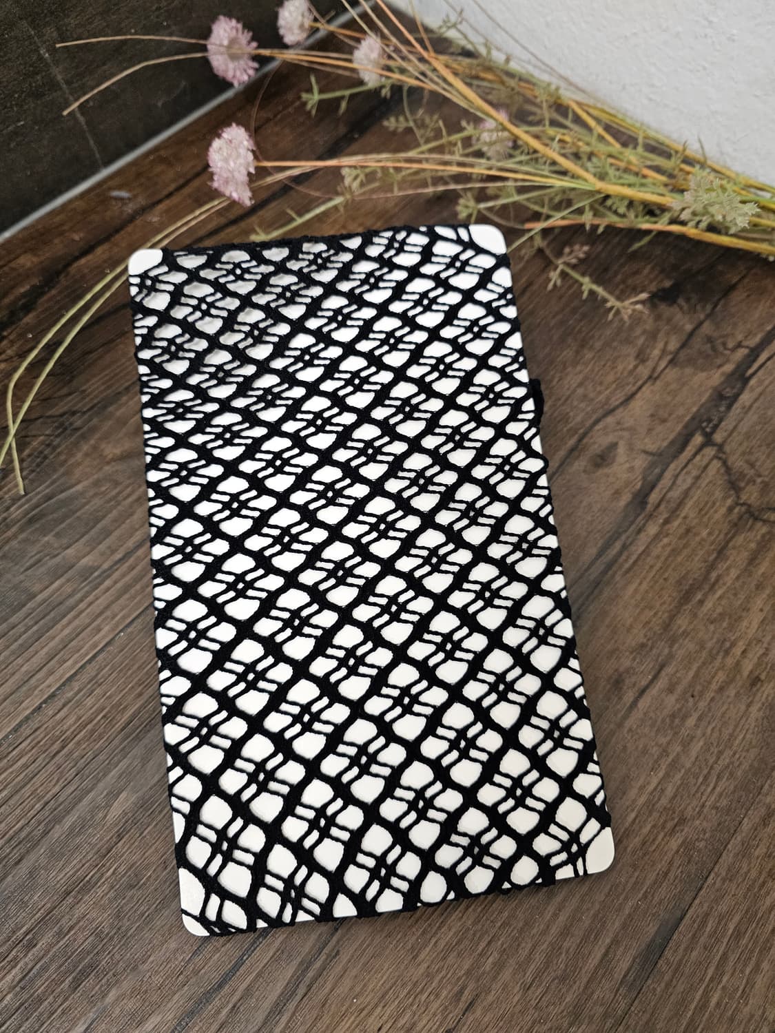 Gunze  클로버 패턴 블랙 망사 스타킹 상품이미지1