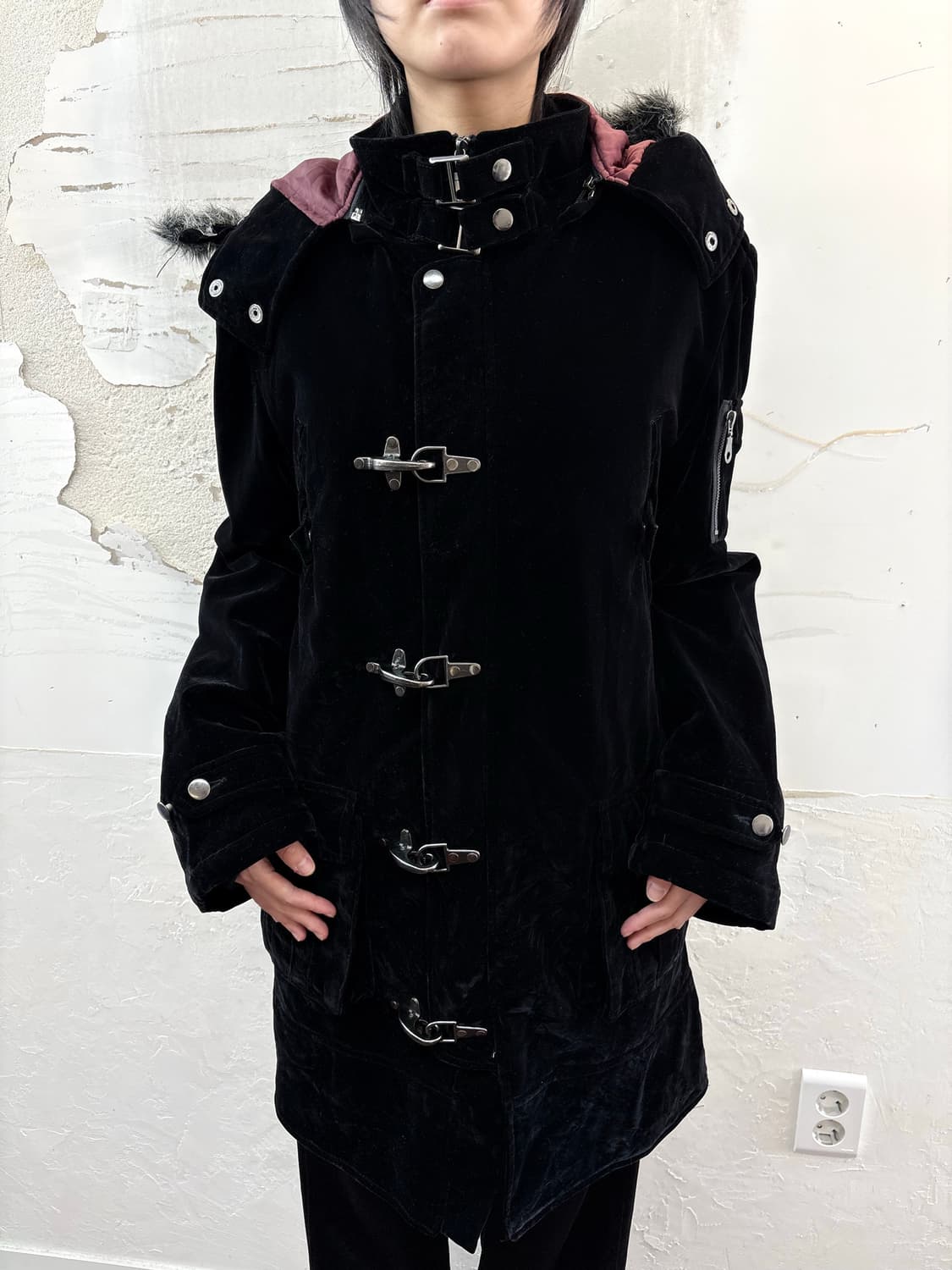 *Authentic*  Fireman Velvet Hooded Coat 상품이미지1