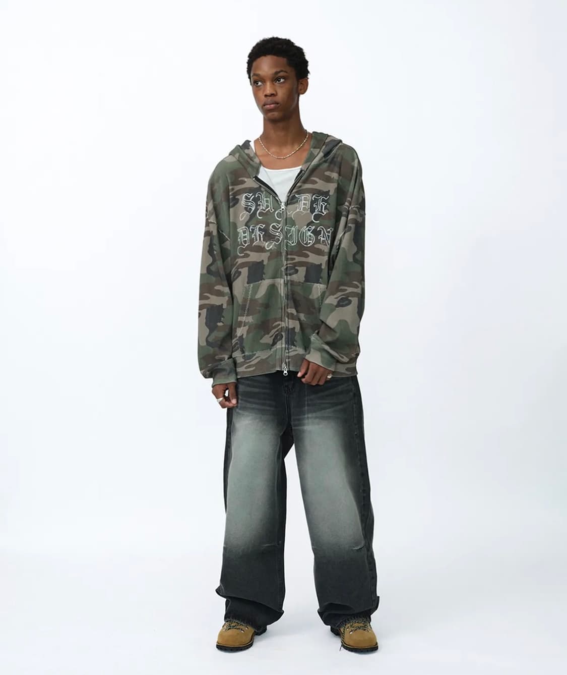 (택O) 스웨이드 suade 써멀 카모 후드집업 (m) 상품이미지1