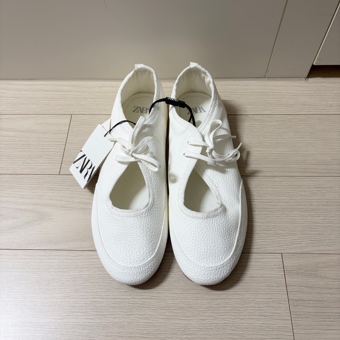 Zara 자라 레이스업 발레리나 플랫슈즈 (38) 상품이미지2