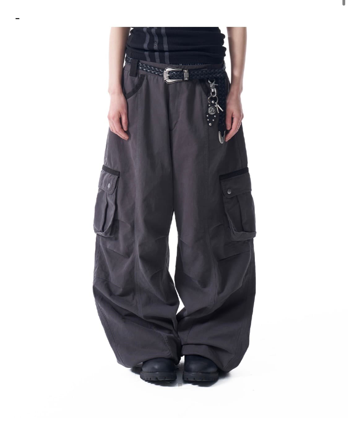 아캄 핀턱 카고팬츠 그레이 상품이미지1