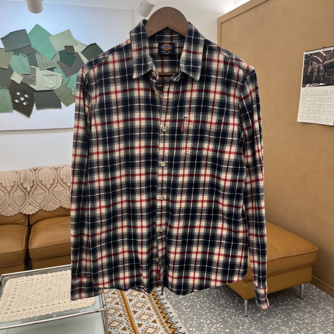 디키즈 올드스쿨 캐주얼 빈티지 슬림핏 체크 셔츠 L C10558 상품이미지3