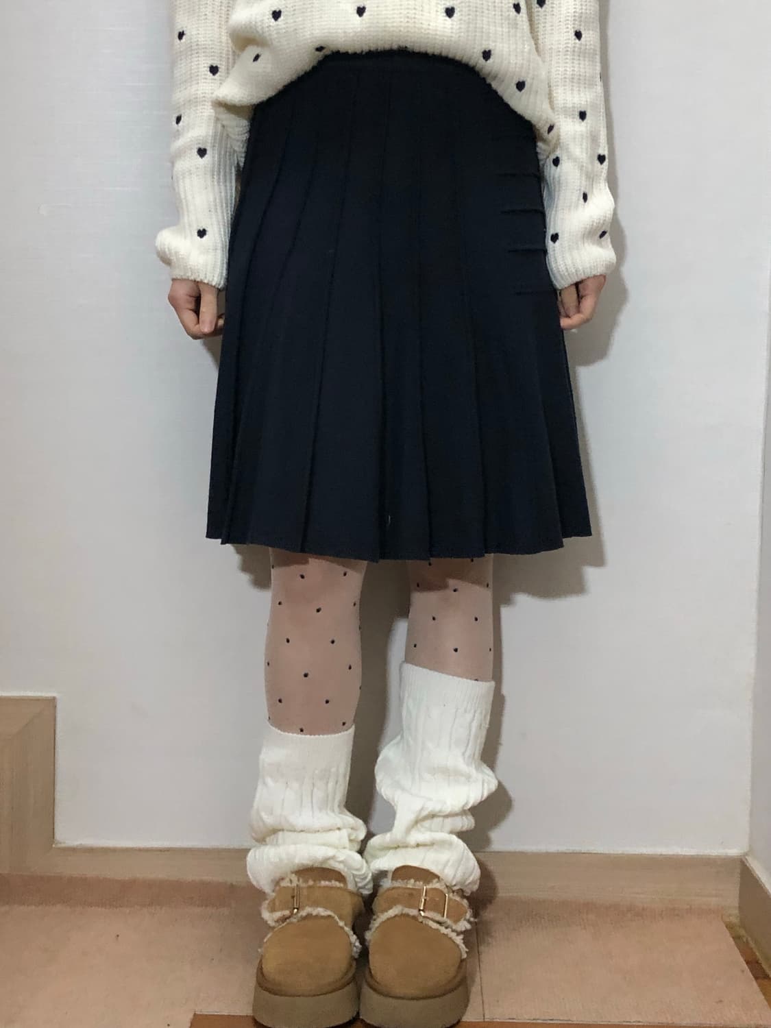 빈티지 네이비 플리츠 스커트 상품이미지4