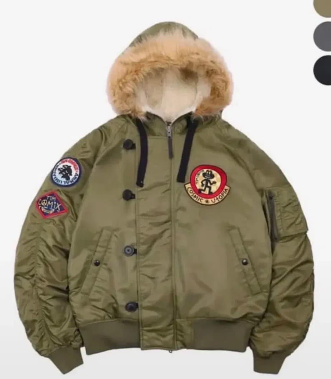 팀코믹스 ma-1 패딩 점퍼 S 카키 상품이미지1