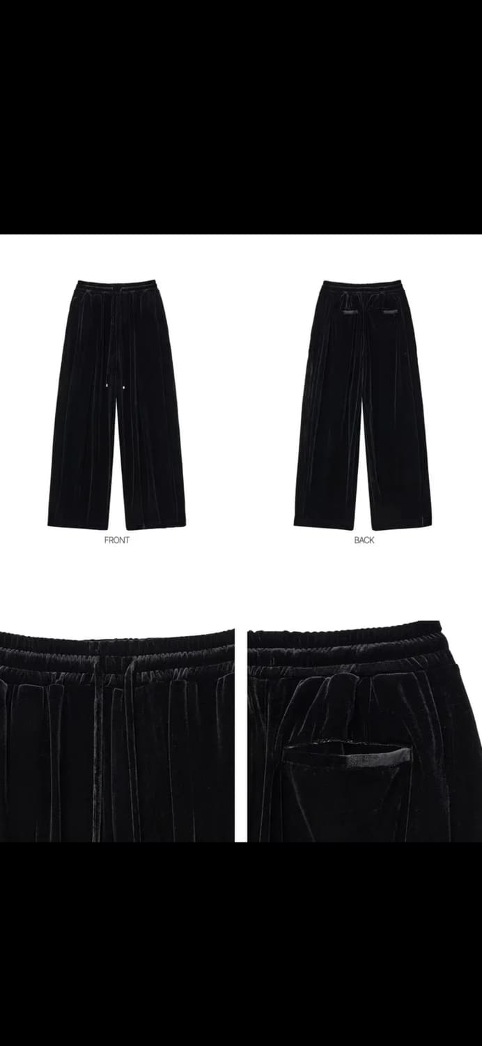 엘무드 검도 투웨이 벨벳 와이드 팬츠 블랙 46 상품이미지3