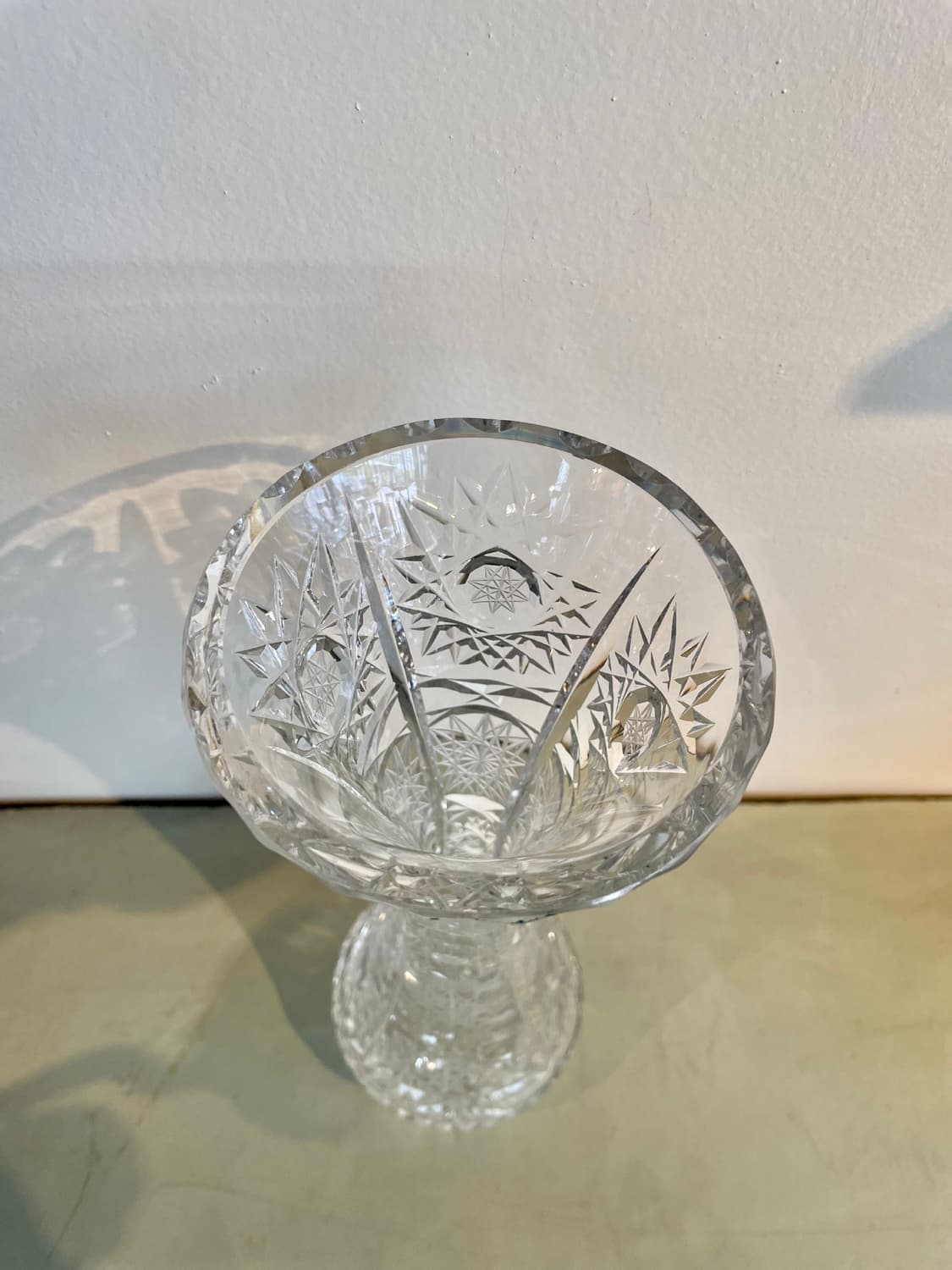 빈티지 체코 딥컷 크리스탈 화병 상품이미지3