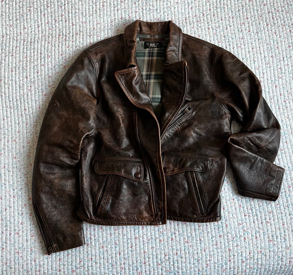 RRL 더블알엘 24ss 더블라이더 딘 모토 레더 가죽 자켓 M 상품이미지1