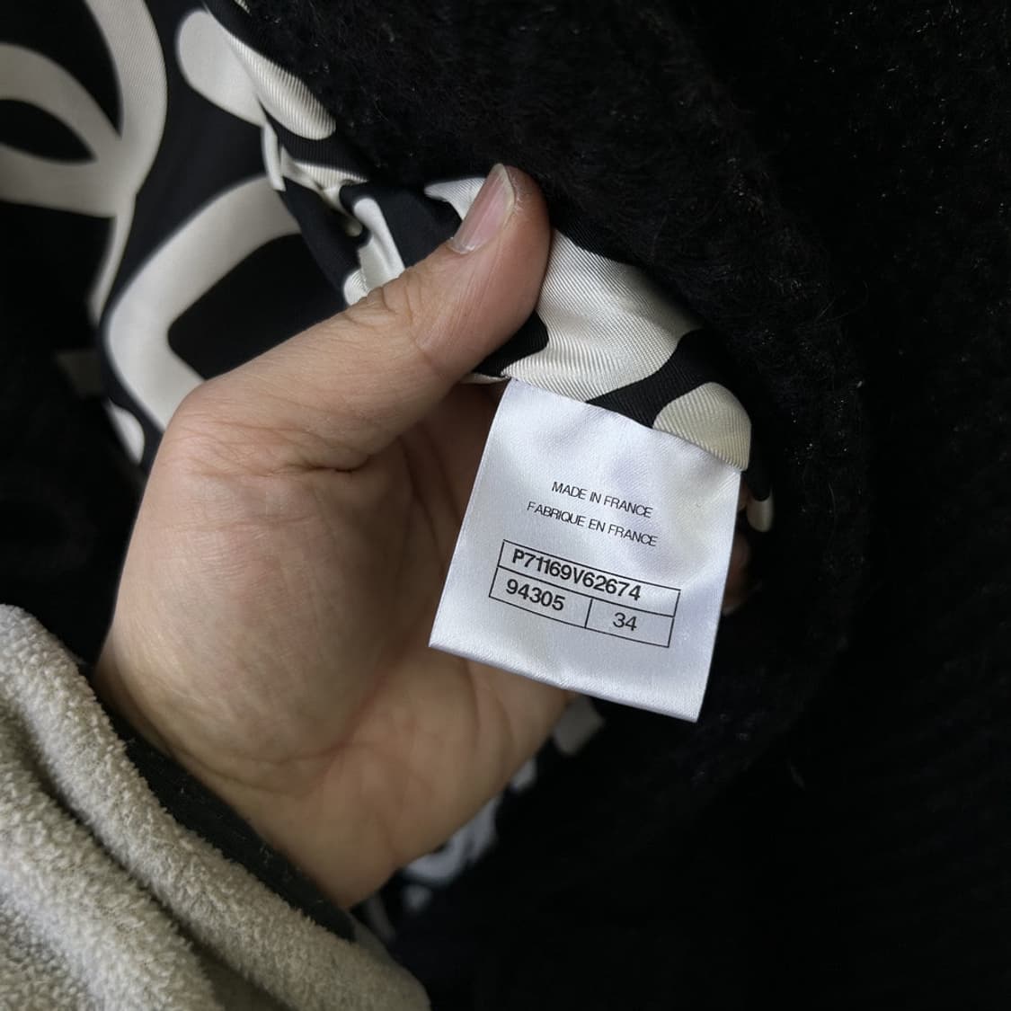 16274 - 21F/W 샤넬 알파카 울 블랙 후디드 더플 코트 상품이미지9