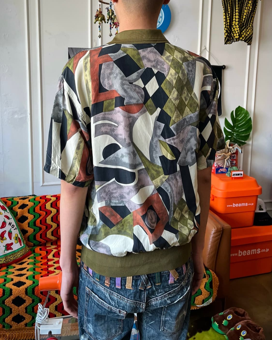 80-90s Jpn Vintage Silk 1/2 PK-Shirt 상품이미지3