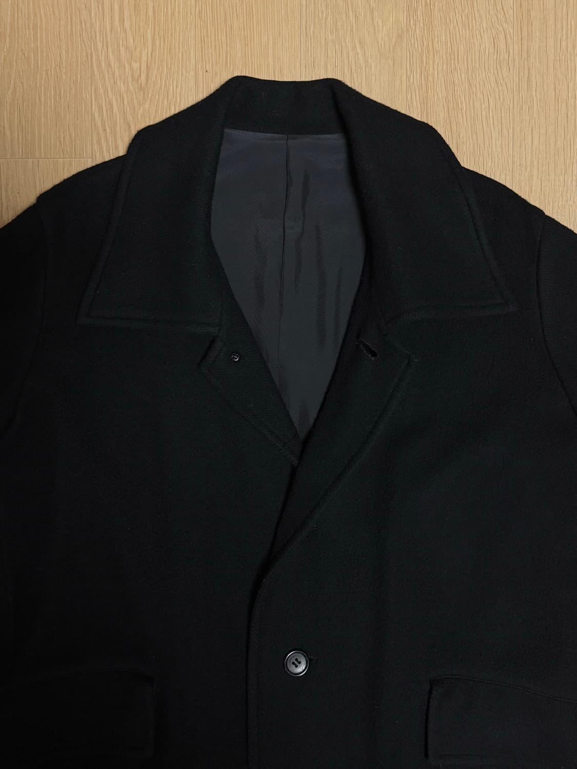 요지 야마모토 느와르 싱글 울 코트 상품이미지4