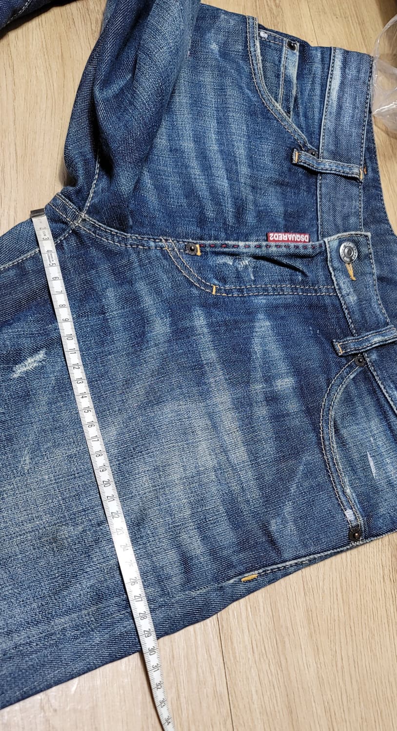 디스퀘어드2 루키11 레드지퍼 부블레핏 데님 청바지 EU 46 상품이미지6