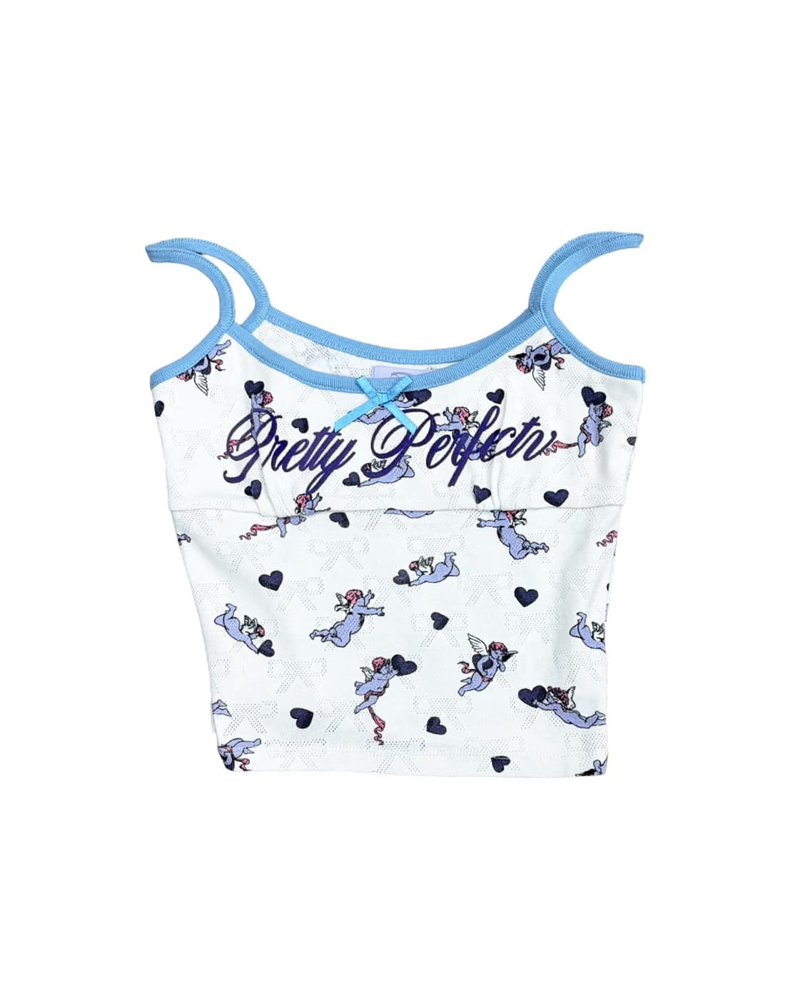 헤븐 바나 영슈타인 보우 크롭 탱크탑 상품이미지1