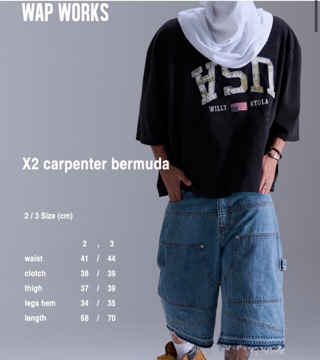 wapworks w057 카펜더 버뮤다 팬츠 딥블루 3사이즈 상품이미지2