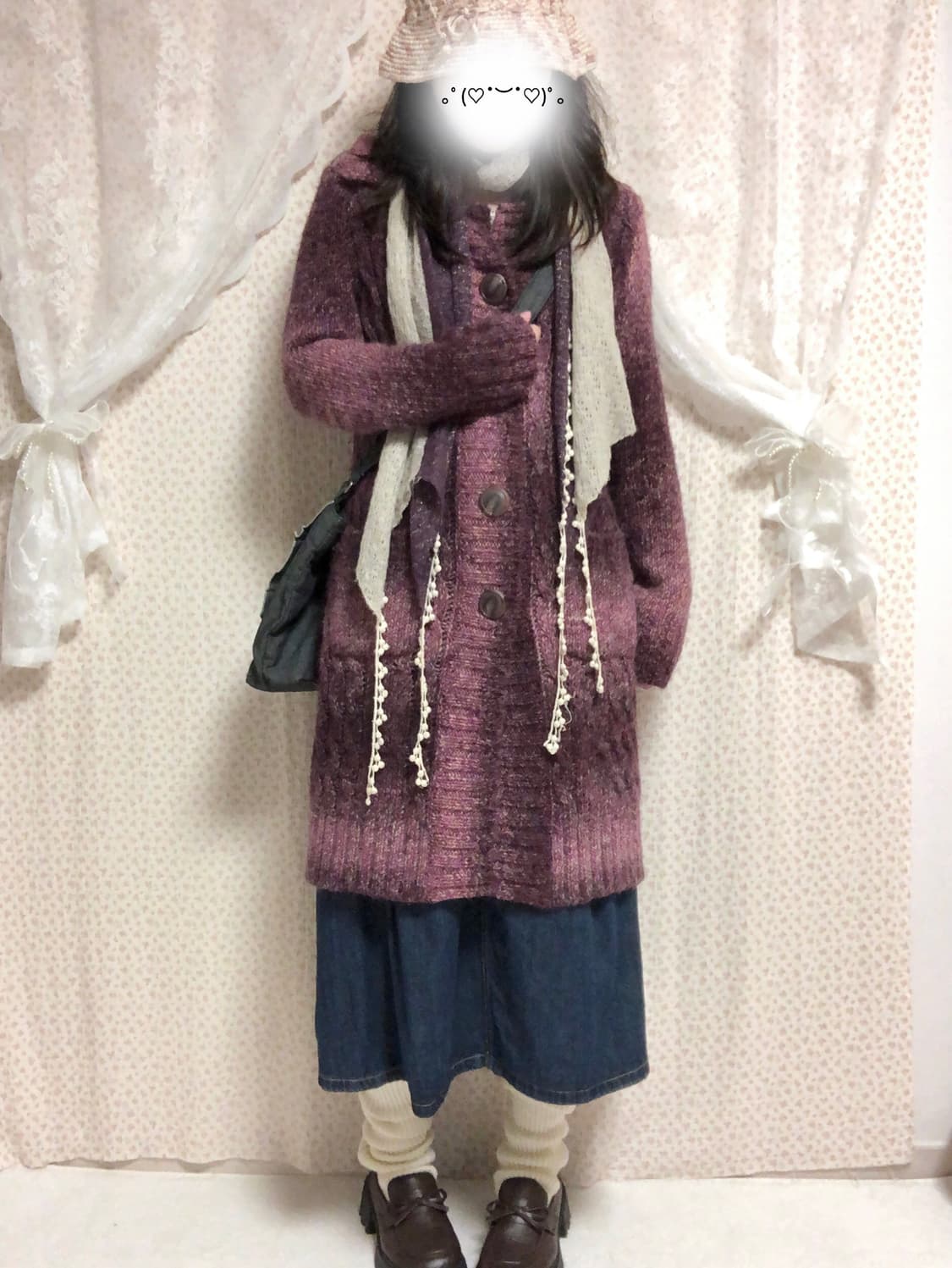 빈티지 모리걸 미안하다사랑한다 은채깔 오로라 니트가디건 상품이미지3