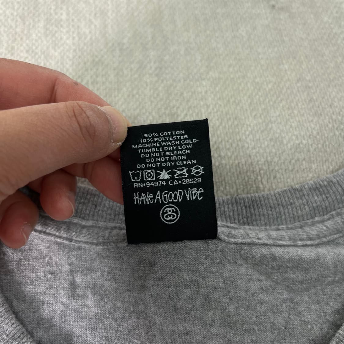 100 스투시 1980 SS 로고 그레이 반팔 티셔츠 상품이미지4