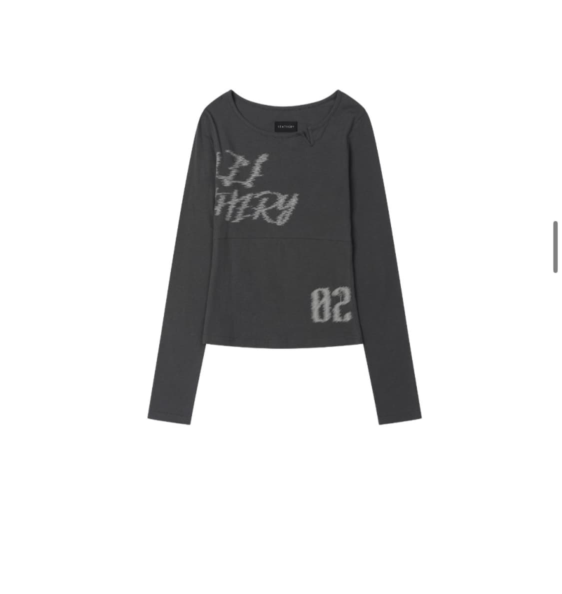 (FREE) 레더리 레터링 슬릿 롱슬리브 [CHARCOAL] 판매 상품이미지7