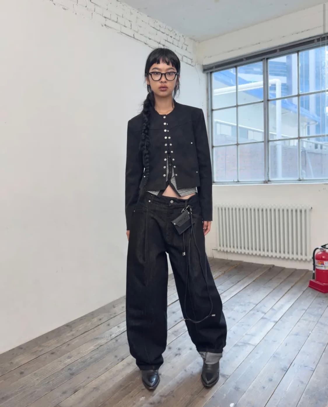 포르테나 자켓 LEATHER SNAP CROP JACKET-BLACK 상품이미지2