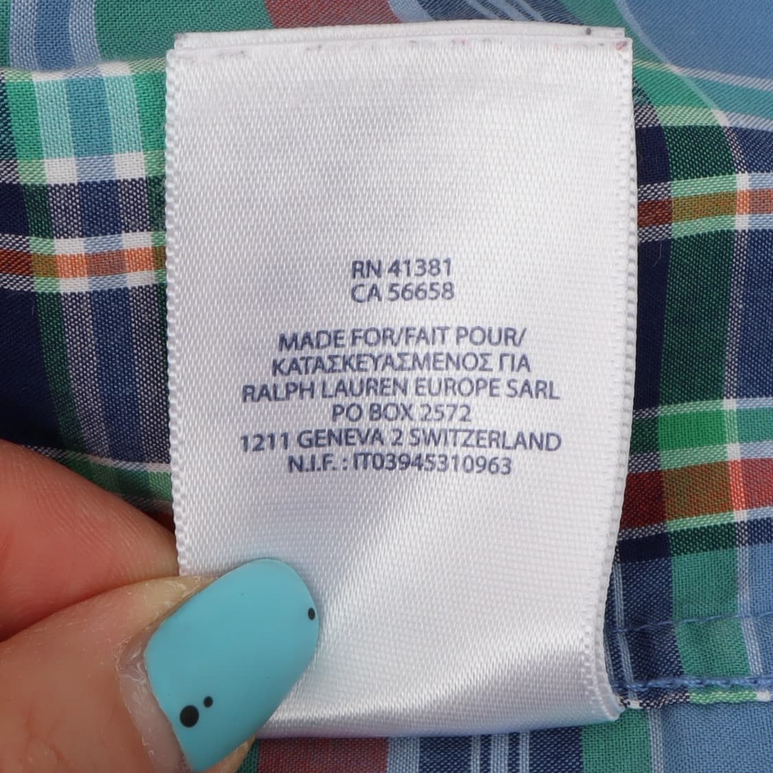 폴로 랄프로렌 블루 마드라스 체크 셔츠 상품이미지10