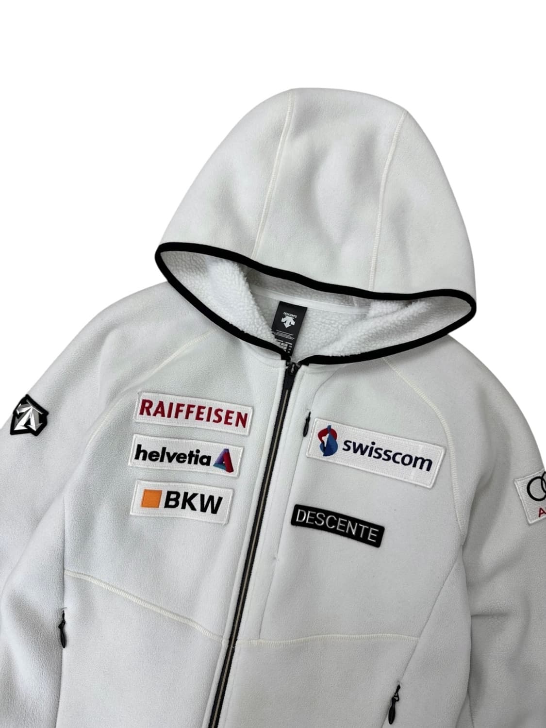 데상트 아우디 기모 후드집업 화이트 (M) 상품이미지2