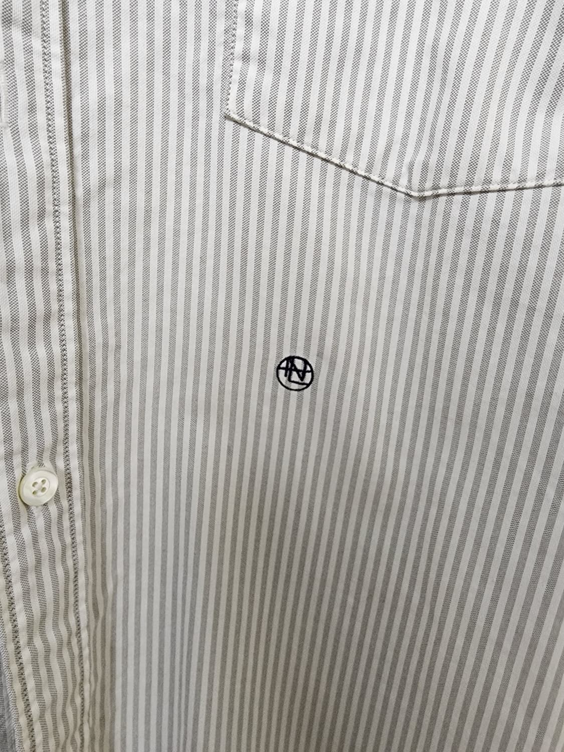 나나미카 버튼 다운 윈드 셔츠 스트라이프 그레이 XL 상품이미지4