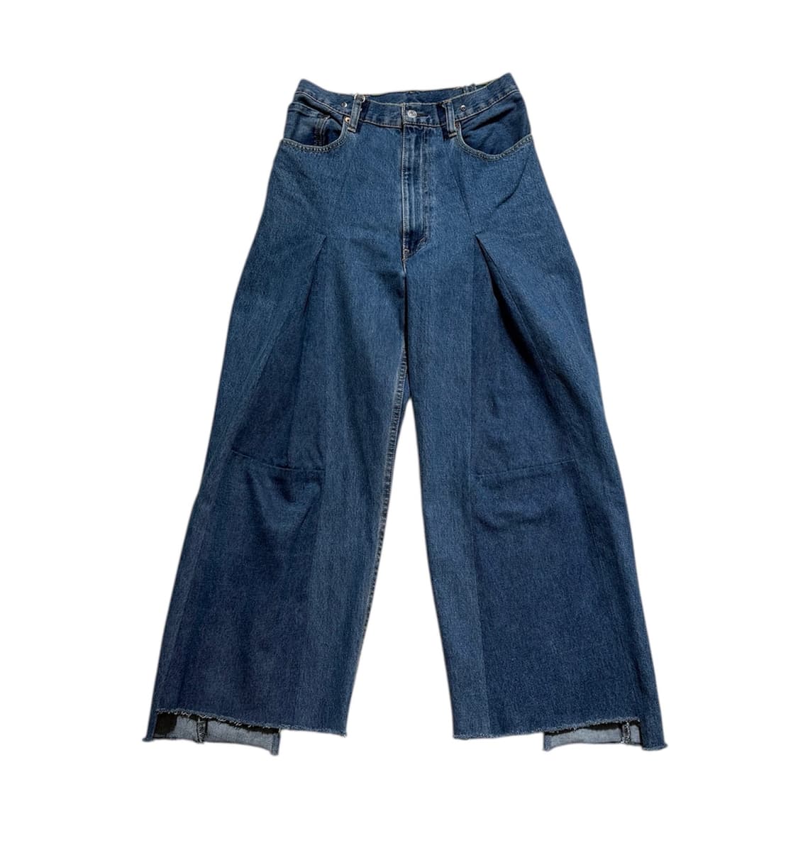 나나서카 플리츠 와이드 레그 데님 팬츠 상품이미지1