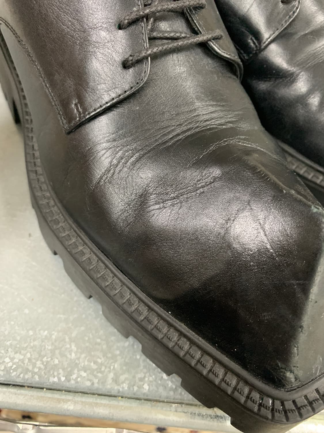 발렌시아가 라이노 더비 슈즈 블랙 스무스 카프스 킨 37(235) 상품이미지4