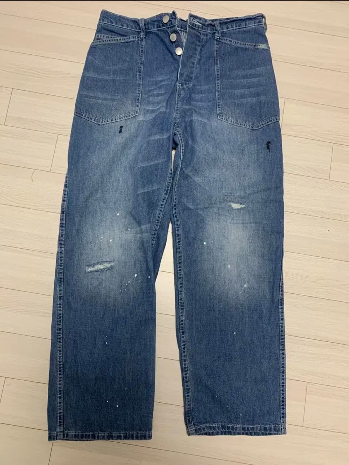 비헤비어 DISTRESSED M35 TROUSER washed blue 상품이미지1